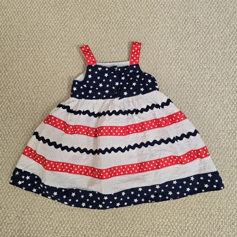 Little Lass Blue and White Sleeveless Sundress